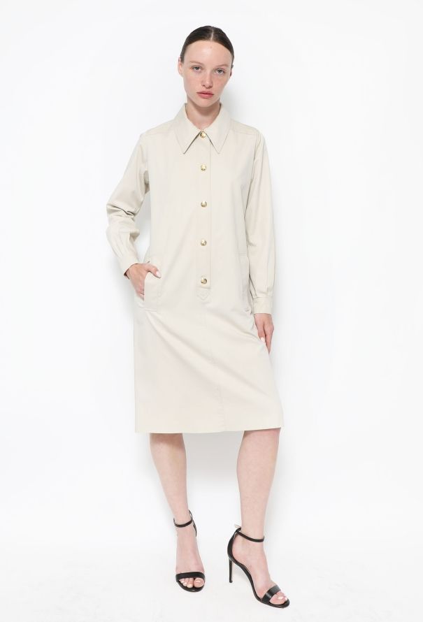 Céline 70s Gabardine Shirt Dress - 3