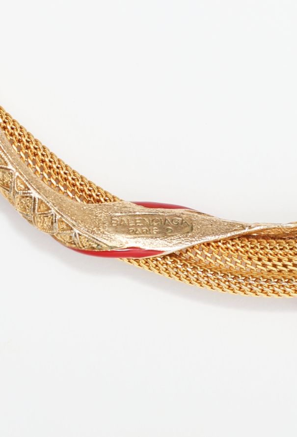 Balenciaga Metallic Wrapped Enamel Choker Necklace - 5