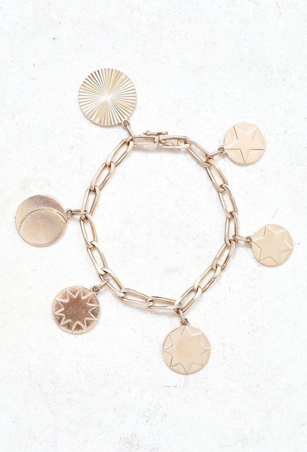 Vintage & Antique 18k Pink Gold Lucky Charm Bracelet - 1