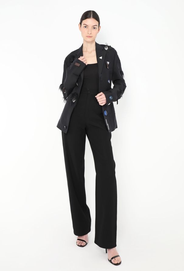 Céline RARE F/W 2014 Appliqué Silk Blazer - 1