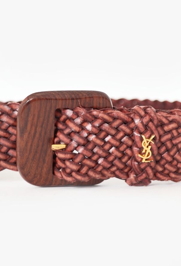 Saint Laurent '90s Braided Snakeskin Belt - 3