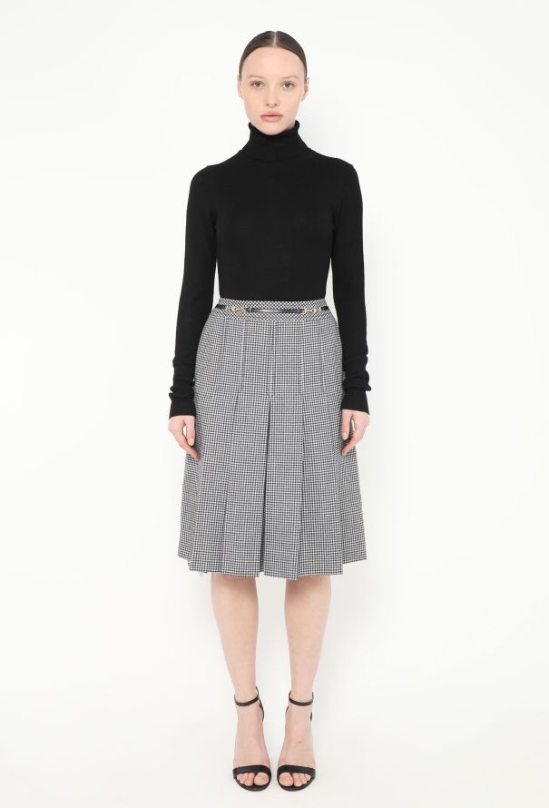 Céline '70s Triomphe Houndstooth Skirt - 1