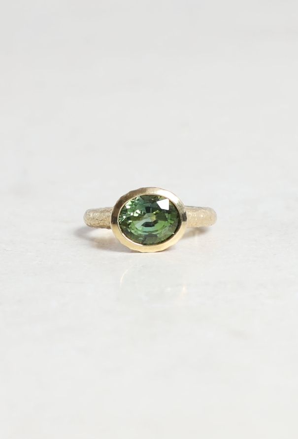 Vintage Fine Jewelry 18k Gold & Green Tourmaline Ring - 1
