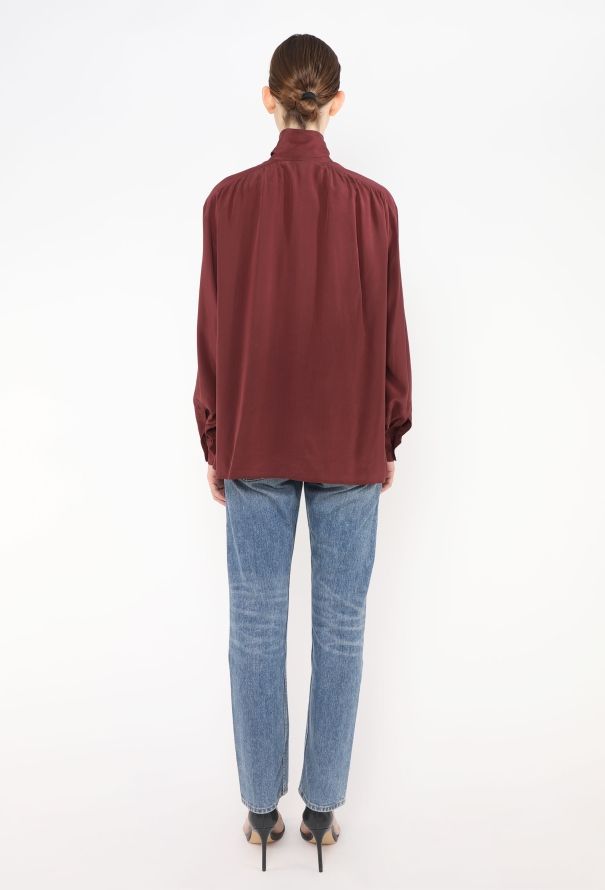 Saint Laurent '70s Silk Lavallière Blouse - 4