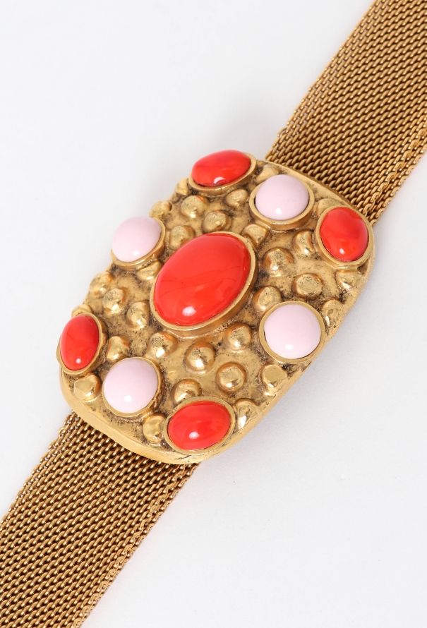 Chanel RARE 1997 Gripoix Cabochon Mesh Belt - 4