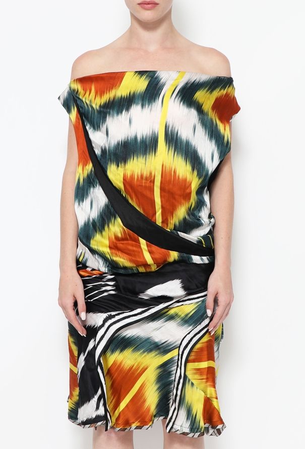 Balenciaga F/W 2007 Ikat Silk Dress - 3