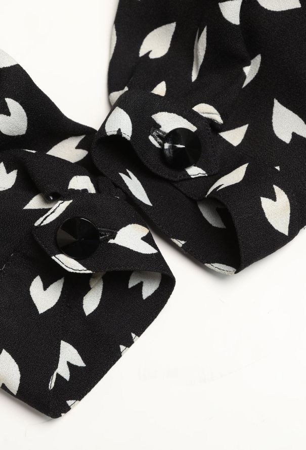 Saint Laurent S/S 1979 Crêpe Heart Print Ensemble - 11