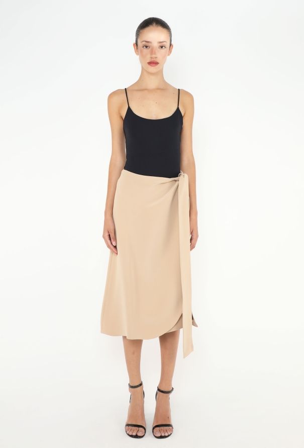 Céline Belted Silk Wrap Skirt - 1