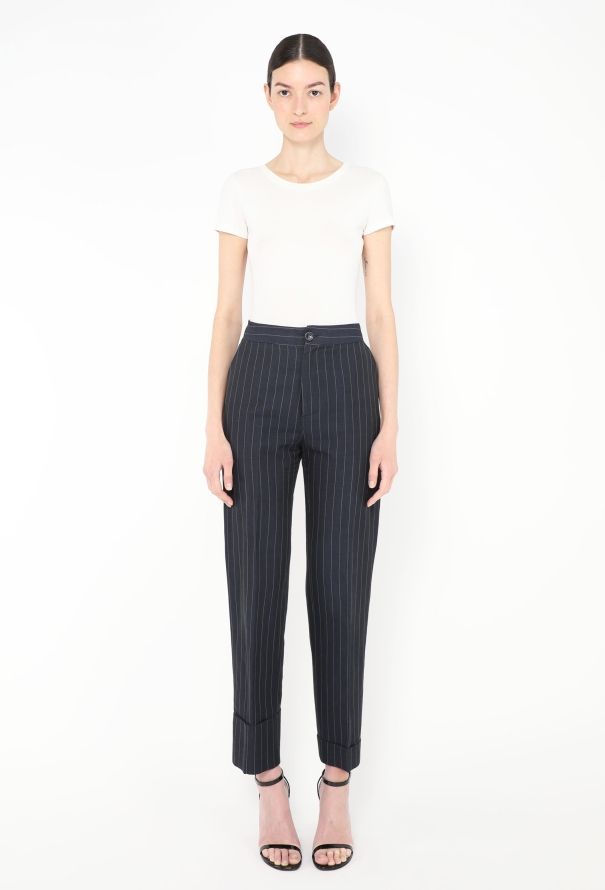 Jacquemus Resort 2016 Pinstripe Linen Trousers - 1