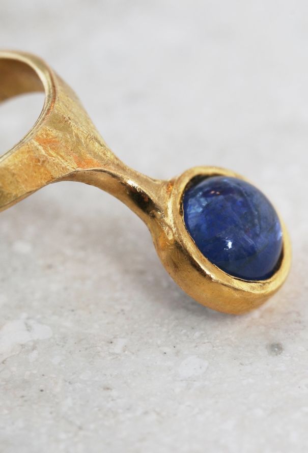 Vintage Fine Jewelry Costanza 18k Gold & Non-Heated 3 Carat Sapphire Ring - 6