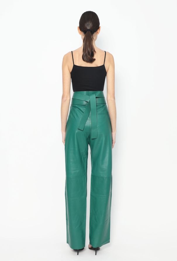 Loewe S/S 2015 Belted Leather Trousers - 5