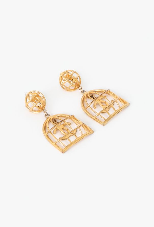 Chanel ICONIC 1993 Birdcage 'CC' Clip Earrings - 3