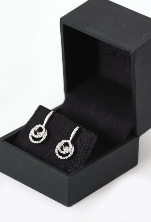 Modern Fine Jewelry 14K White Gold & Diamond Earrings - 4