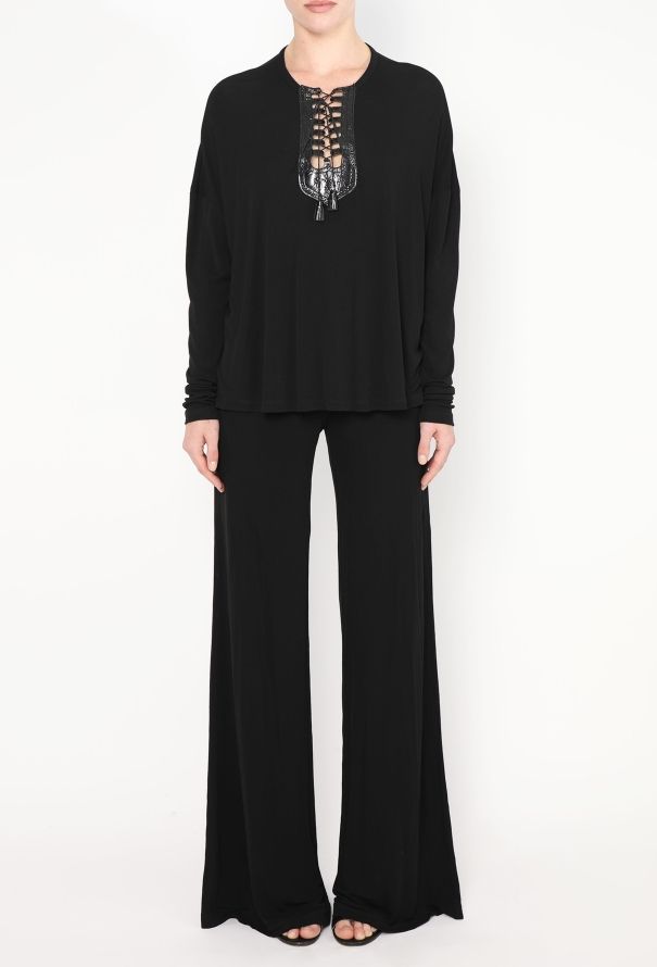 Jean Paul Gaultier '90s Patent Trim Lace-Up Ensemble - 4