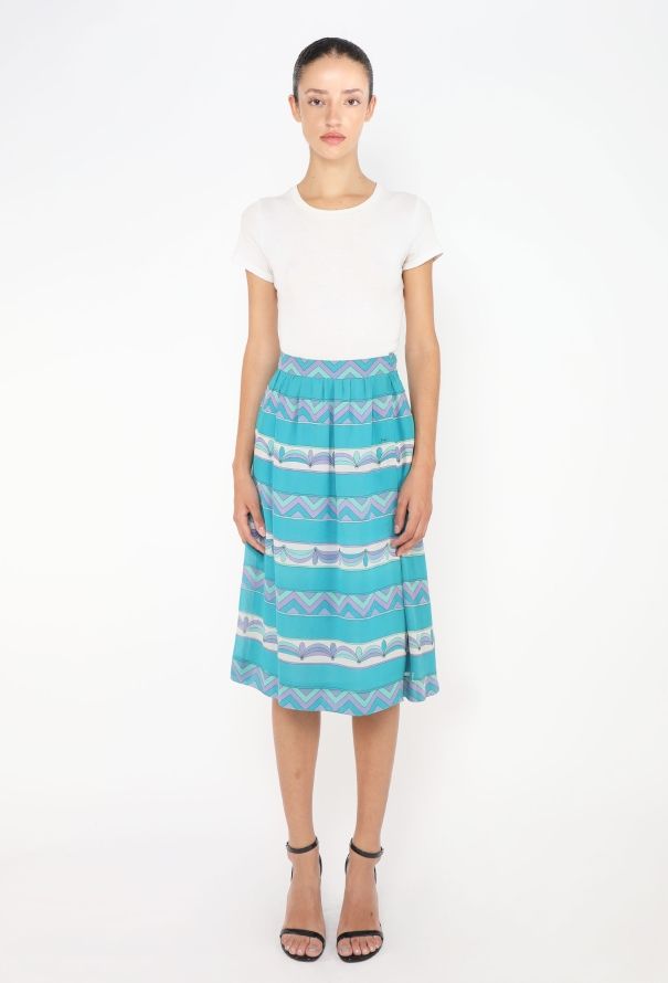 Emilio Pucci '70s Abstract Georgette Skirt - 1