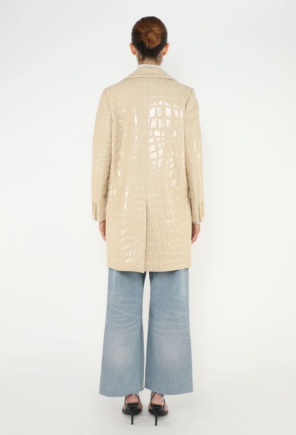Miu Miu F/W 2015 Embossed Patent Coat - 6