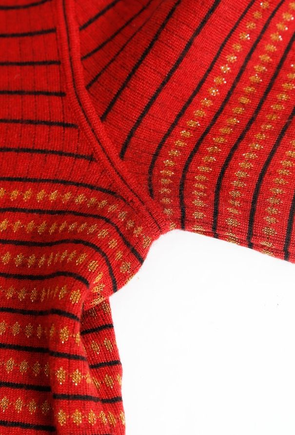 Chanel Metallic Striped 'CC' Knit Pullover - 5