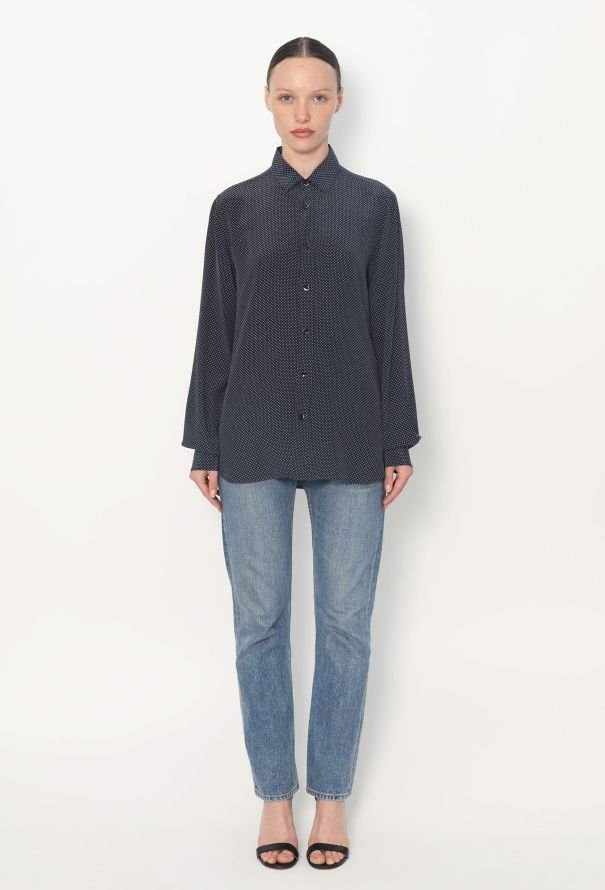 Saint Laurent 2015 Silk Polka Dot Blouse - 2