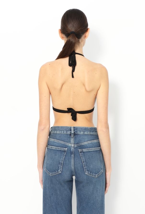 Chanel 1995 Black Ribbed Bralette - 2