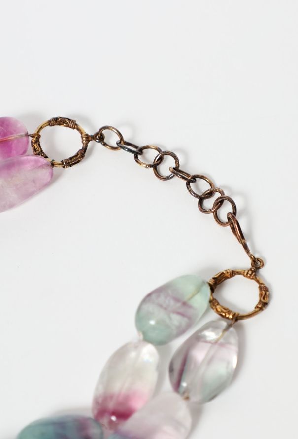 Fluorite Stone Choker Necklace - 5