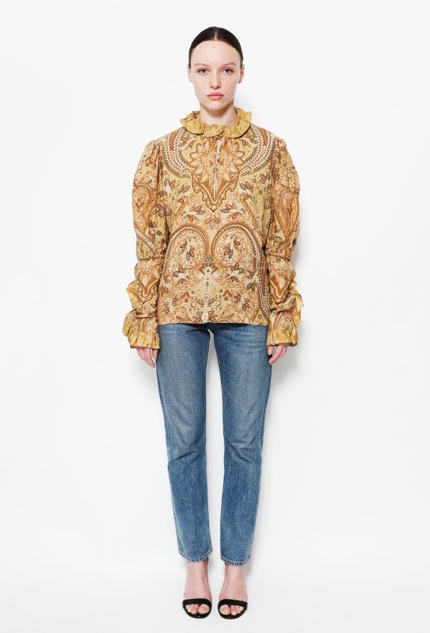 Saint Laurent F/W 1982 Paisley Smock Blouse - 3