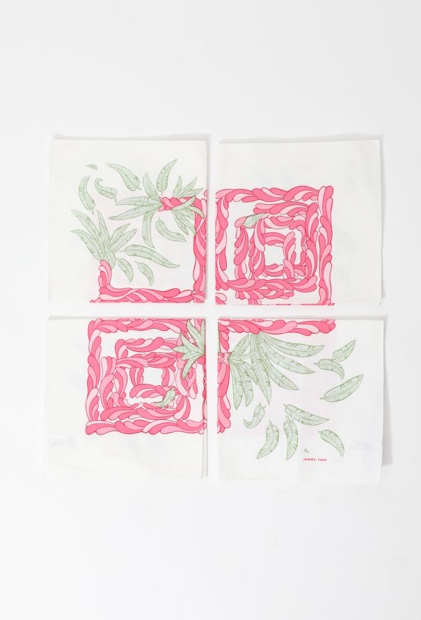 Hermès Graphic Floral Printed Napkin Set - 1