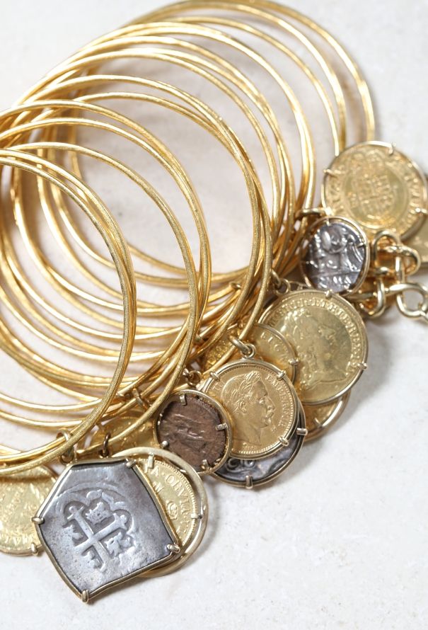 Vintage Fine Jewelry Set of 16 Coin Charm Bracelets, owned by Elizabeth Taylor - 3