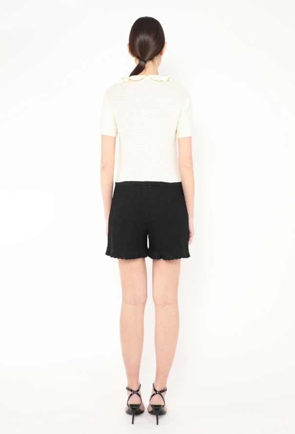 Chanel 2024 Crochet Ruffled 'CC' Romper - 4