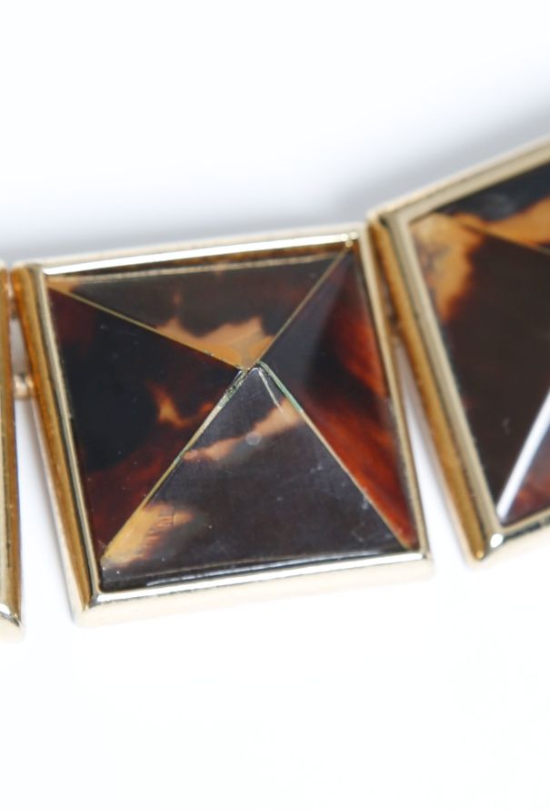 Saint Laurent Vintage Tortoise Pattern Necklace & Earrings - 4