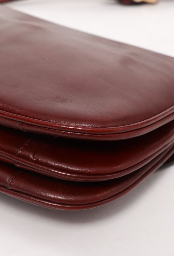 Céline Vintage Calèche Bag Burgundy - 9