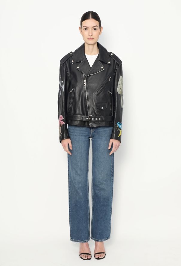 Loewe F/W 2016 Painted Biker Jacket - 5
