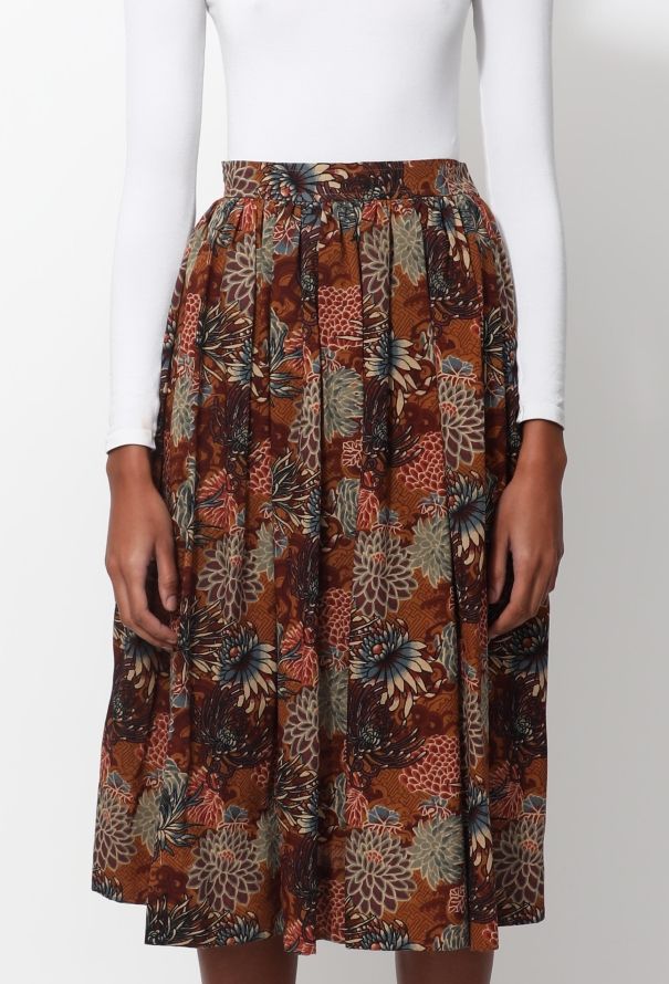 Saint Laurent 70s Floral Print Skirt - 2