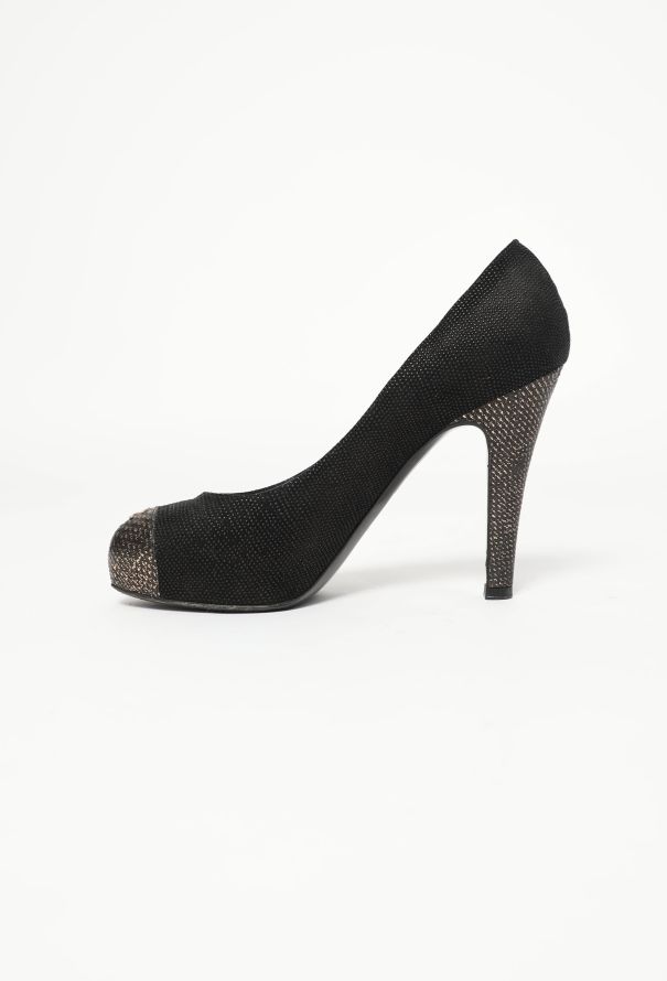 Chanel Textured Leather 'CC' Pumps - 4