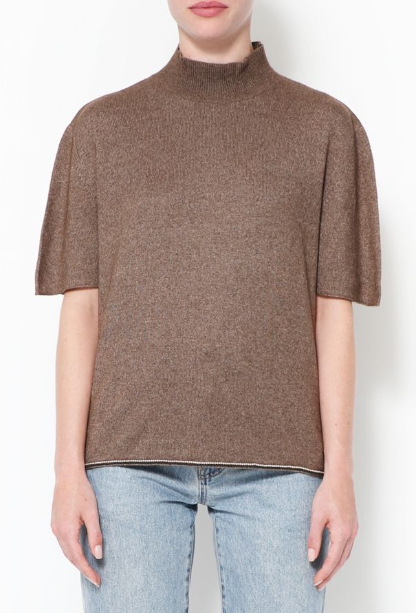 Chanel F/W 1998 Cashmere Pearl Trim Top - 1