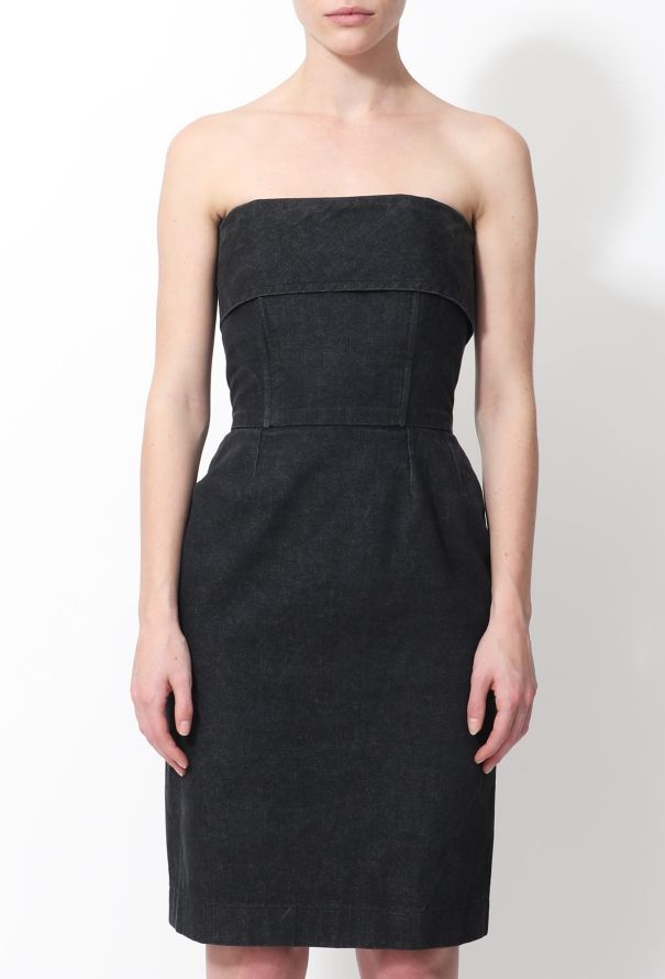Saint Laurent 70s Denim Bustier Dress - 2
