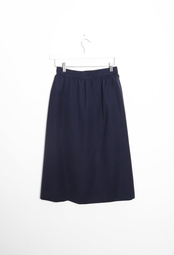 Saint Laurent 70s High-Waisted Twill Wrap Skirt - 6