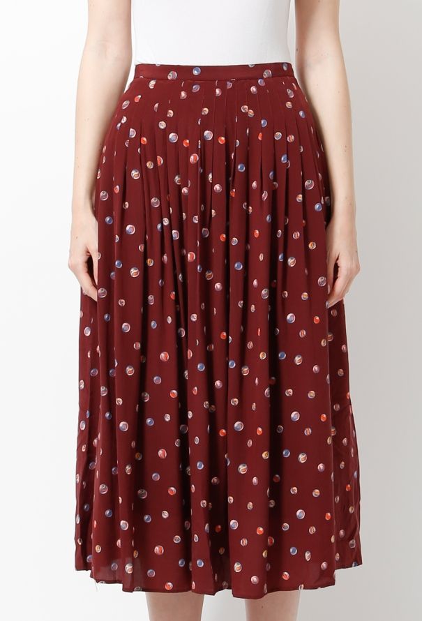 Céline Vintage Print Pleated Skirt - 3