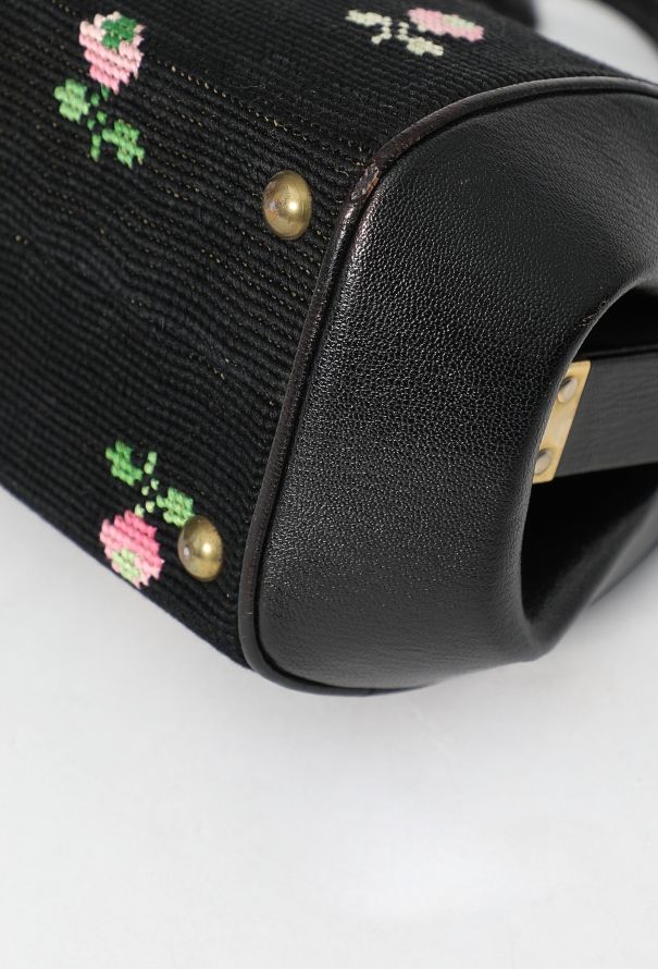 Floral Top Handle Bag - 8