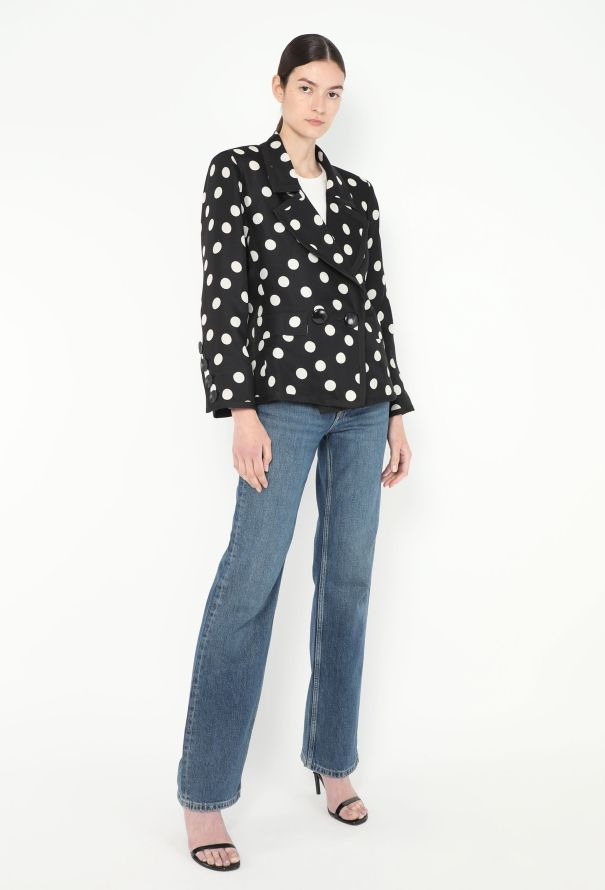 Saint Laurent 1990 Silk Polka Dot Blazer - 3