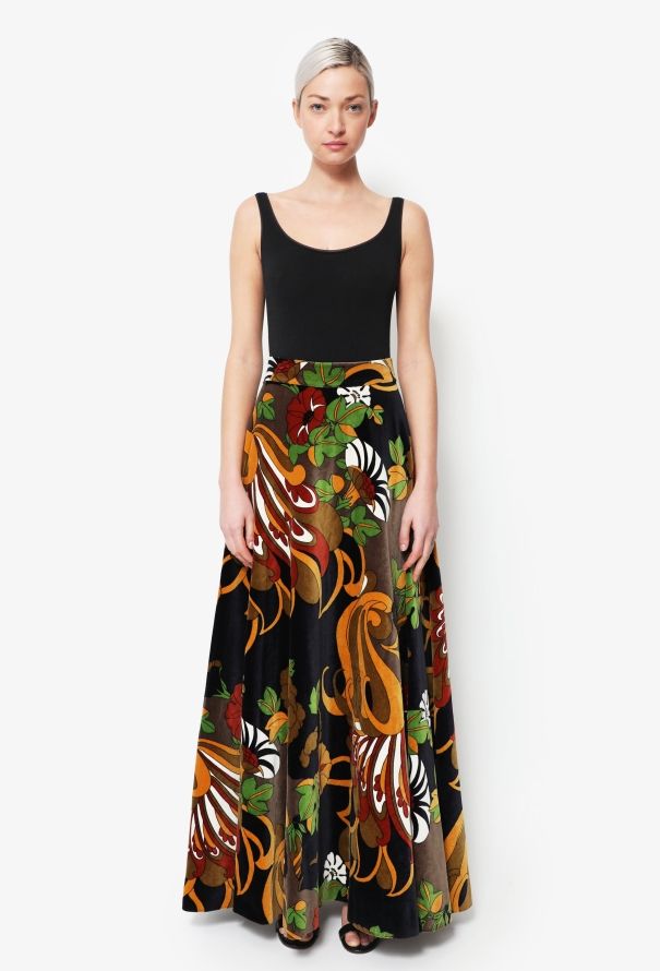 60s Velvet Maxi Skirt - 1