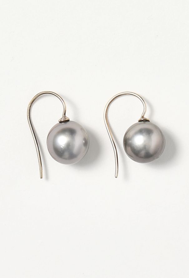 Modern Fine Jewelry 18k White Gold & Pearl Earrings - 2