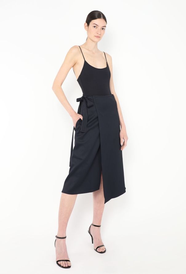 Céline Twill Belted Wrap Skirt - 3