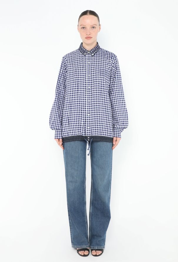 Sacai S/S 2014 Gingham Eyelet Shirt - 3