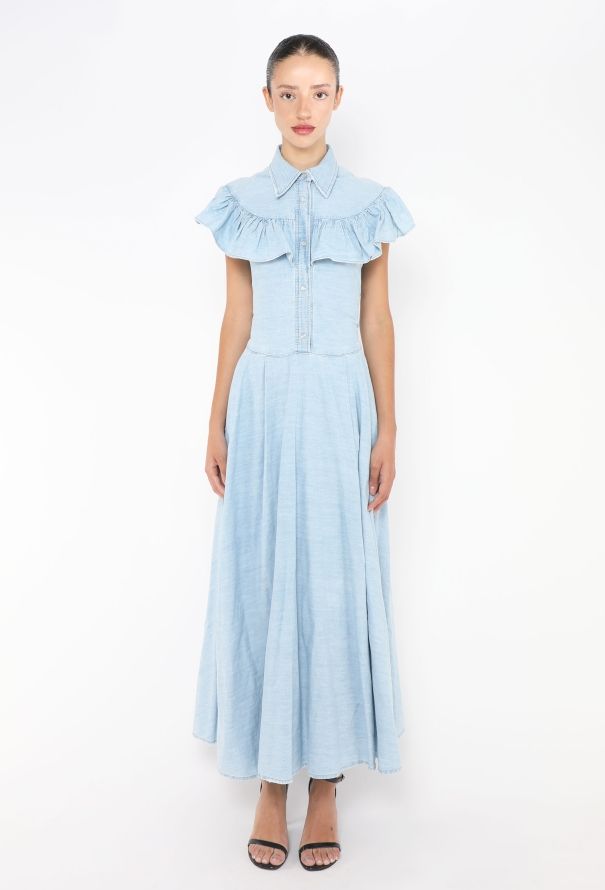 Miu Miu Denim Smock Maxi Dress - 2