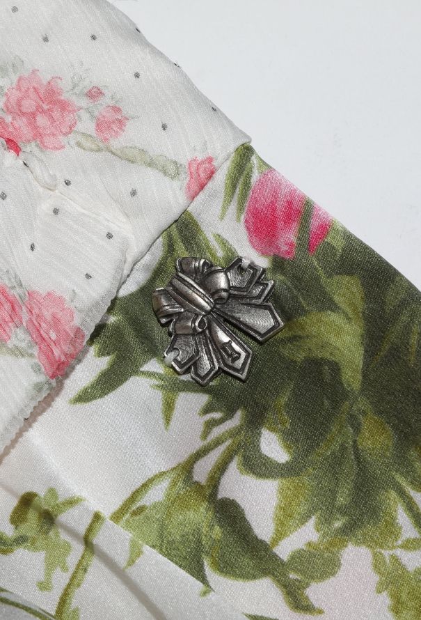 John Galliano 2005 Ruched Floral Silk Dress - 6