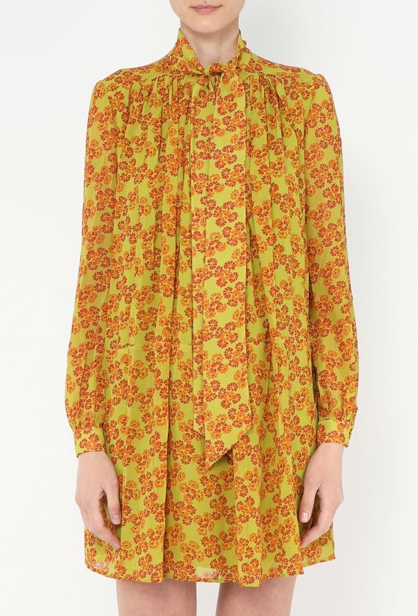 Saint Laurent S/S 2016 Chiffon Lavallière Dress - 3