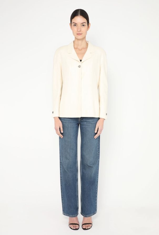 Chanel 1998 Linen 'CC' Button Jacket - 2