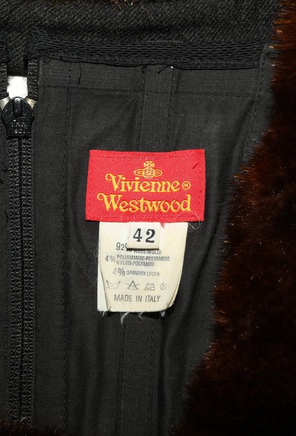Vivienne Westwood F/W 1994 Fluted Fur Collar Dress - 7