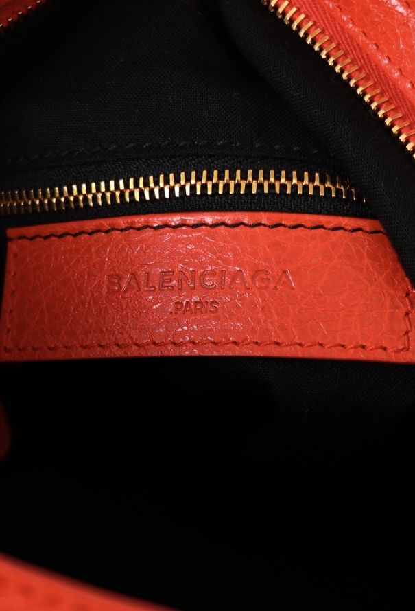 Balenciaga Orange Lambskin Velo Bag - 12