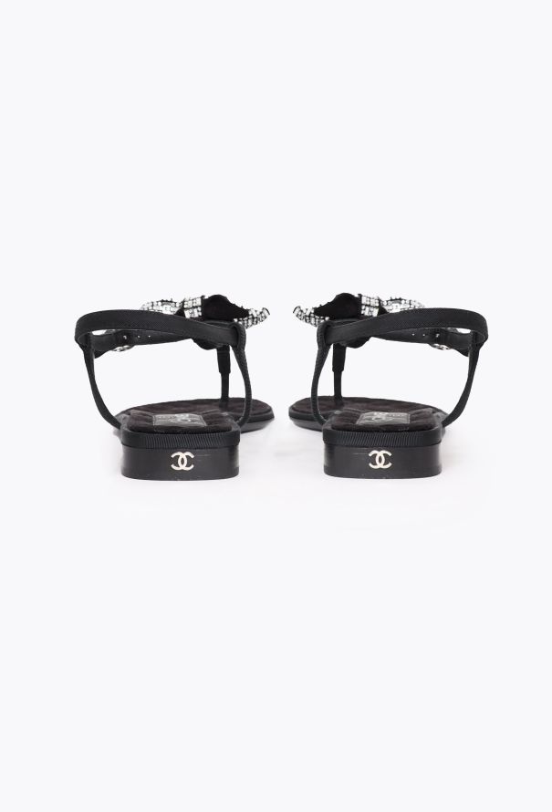 Chanel 2023 Quilted Embellished Bow Sandals - 4